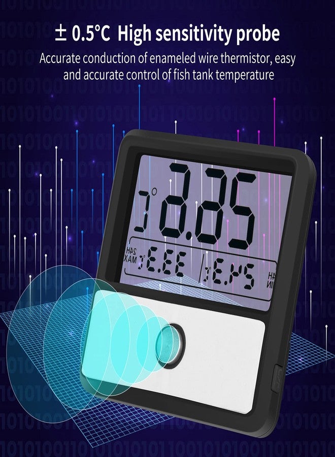 capetsma Aquarium Thermometer Digital Fish Tank Thermometer Large LCD Screen Records High & Low Water Temperature in 24 hrs - Image 5